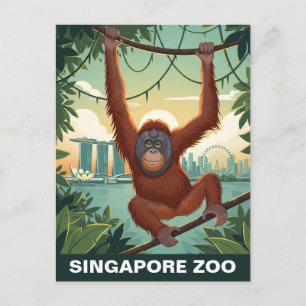 Singapore Zoo Travel Vykort
