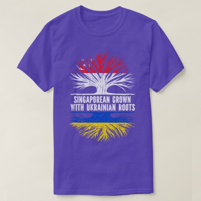 Singaporeansk odling med ukrainska rötter Flagga T Shirt (Design framsida)