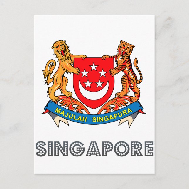 Singaporeanska Emblem Vykort (Framsida)