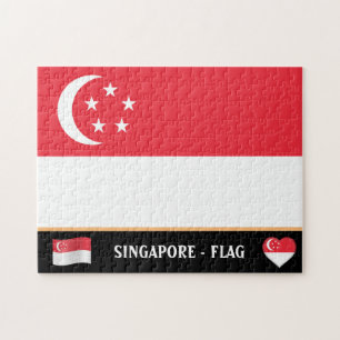 Singaporeanska Flagga och Singapore land / Singapo Pussel