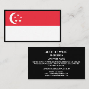 Singaporeanska Flagga, Singapores Flagga Visitkort