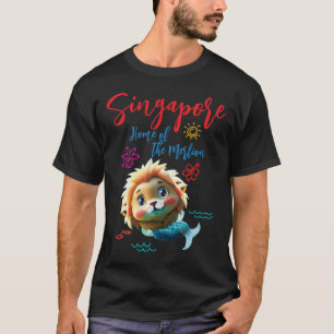 Singapores Baby Merlion T-shirt (för svart tyg)