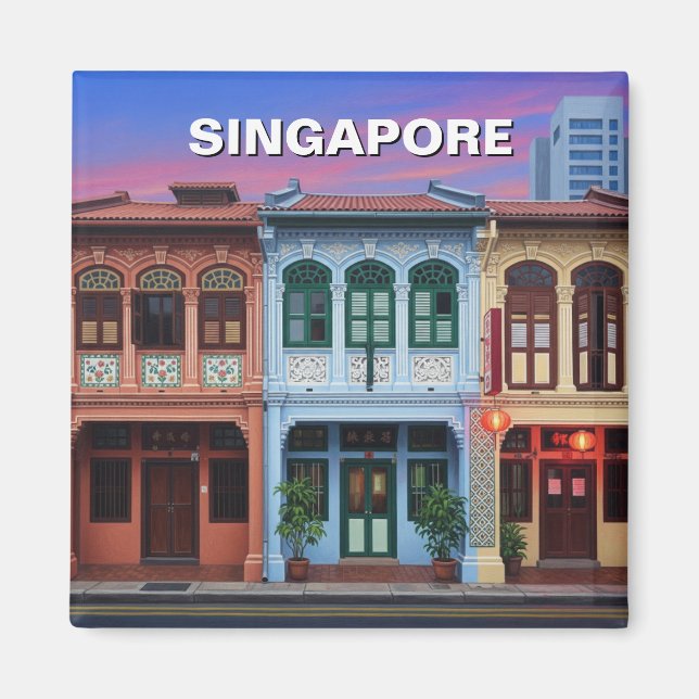 Singapores butiksresor magnet (Framsidan)