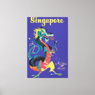 Singapores drake vintage resor poster canvastryck