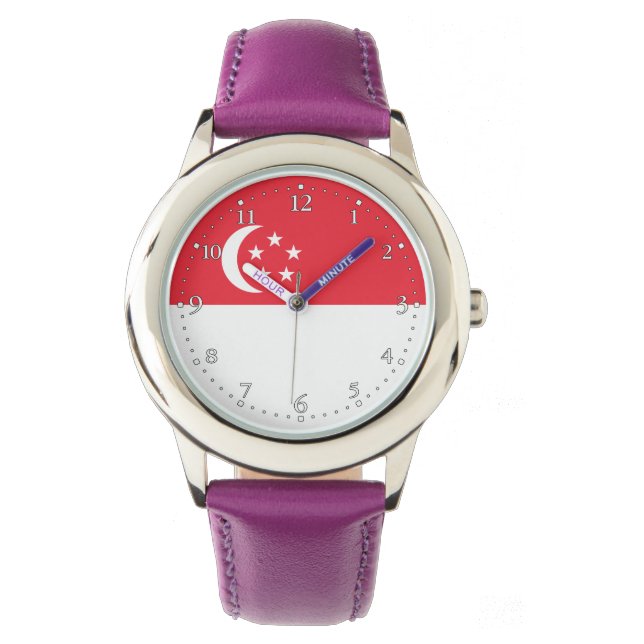 Singapores flagga armbandsur (Framsida)