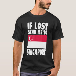 Singapores Flagga Design Om borttappad skickar mig T Shirt