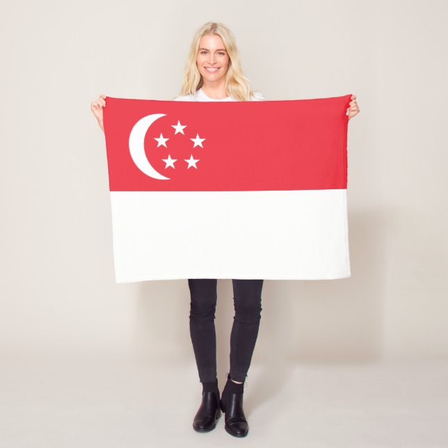 Singapores flagga fleecefilt (På plats)