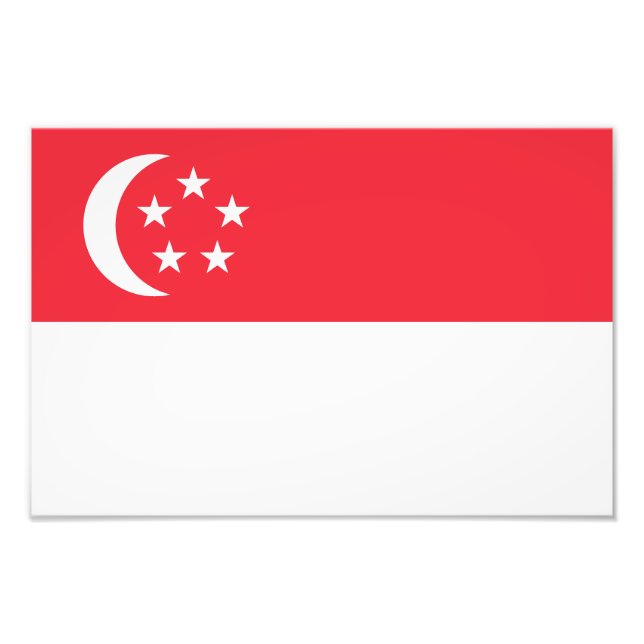Singapores flagga fototryck (Framsidan)