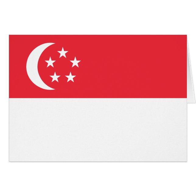 Singapores flagga hälsningskort (Framsidan Horizontal)