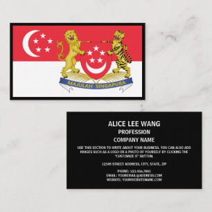 Singapores Flagga & Jacka av Arm, Singapore Flagga Visitkort