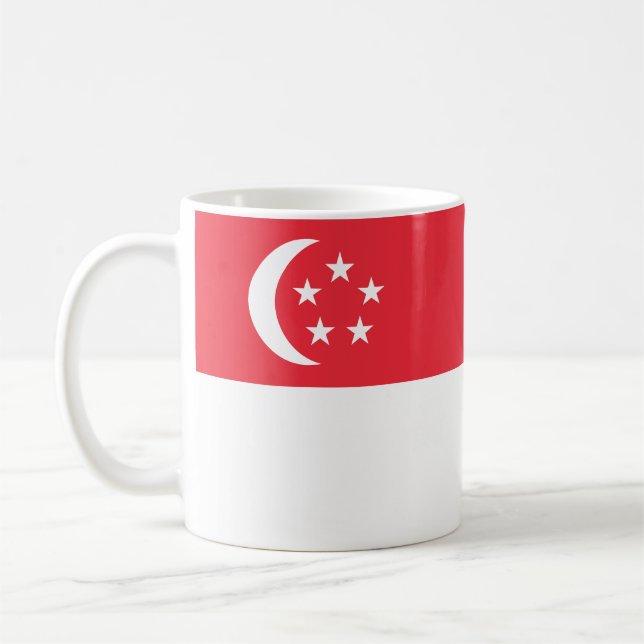 Singapores flagga kaffemugg (Vänster)