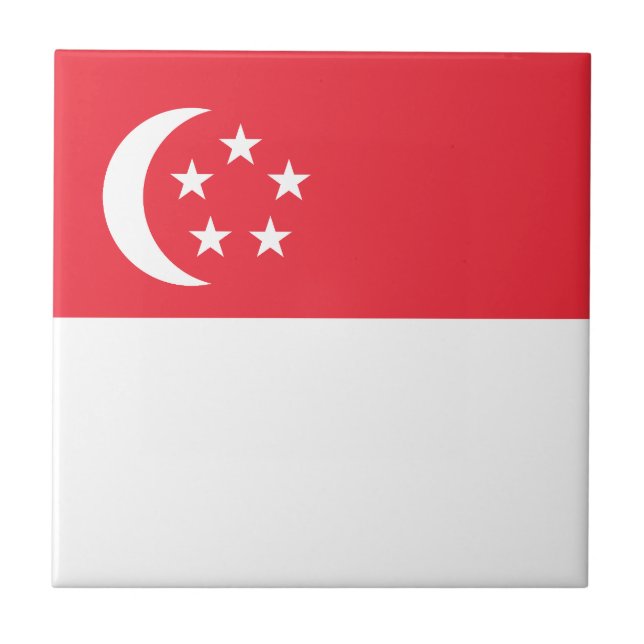 Singapores flagga kakelplatta (Framsidan)