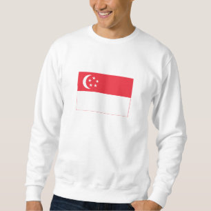 Singapores flagga lång ärmad tröja