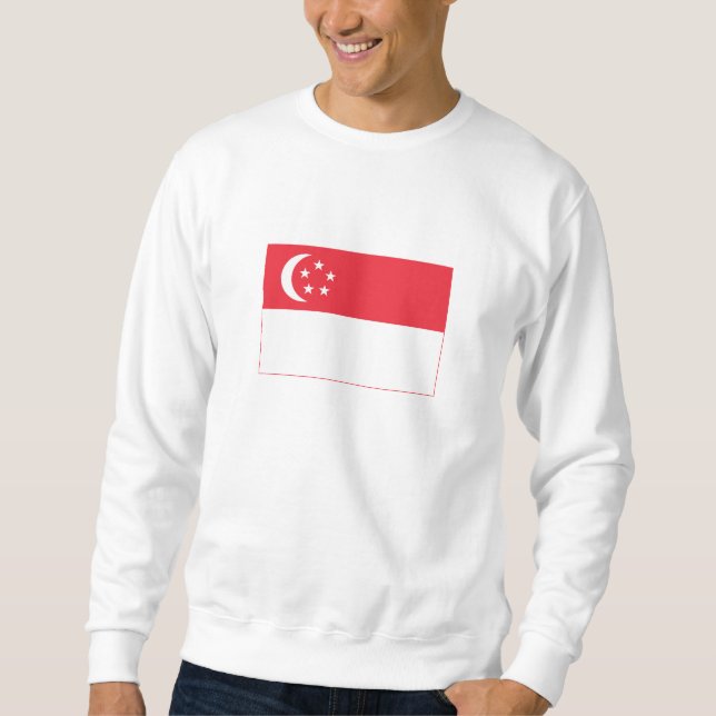 Singapores flagga lång ärmad tröja (Framsida)