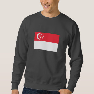 Singapores flagga lång ärmad tröja