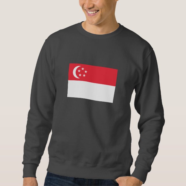 Singapores flagga lång ärmad tröja (Framsida)
