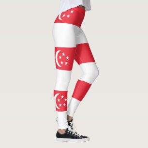 Singapores flagga leggings