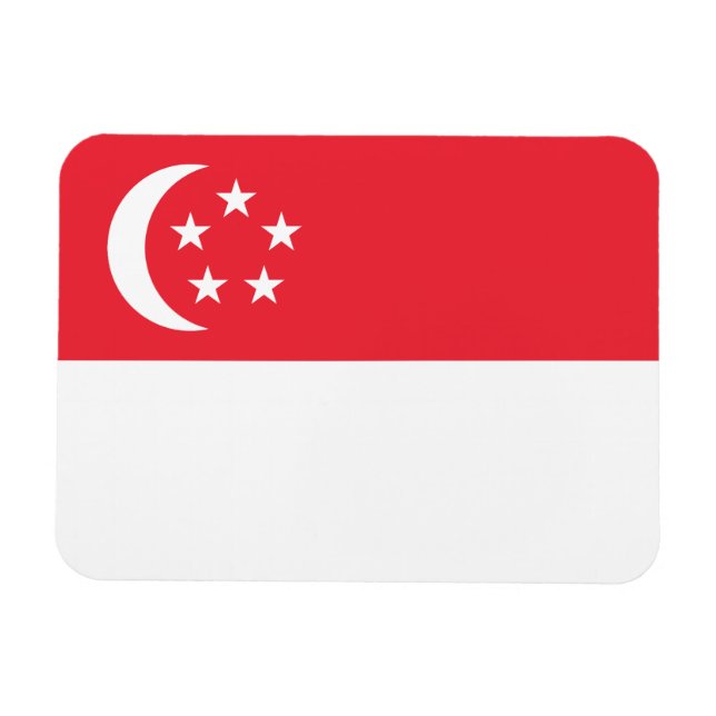 Singapores flagga magnet (Horisontell)