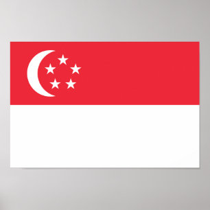 Singapores flagga poster
