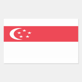 Singapores Flagga Rektangulärt Klistermärke