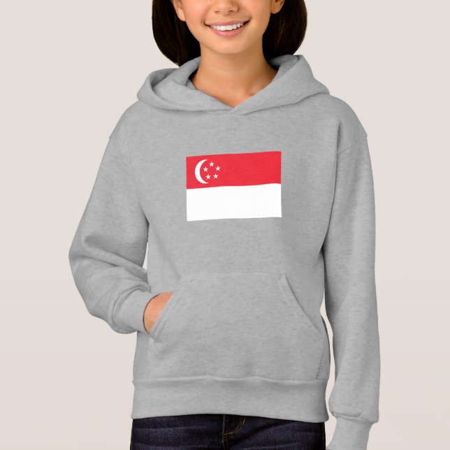 Singapores flagga t shirt (Framsida)