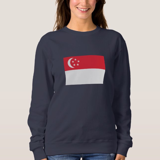 Singapores flagga t shirt (Framsida)