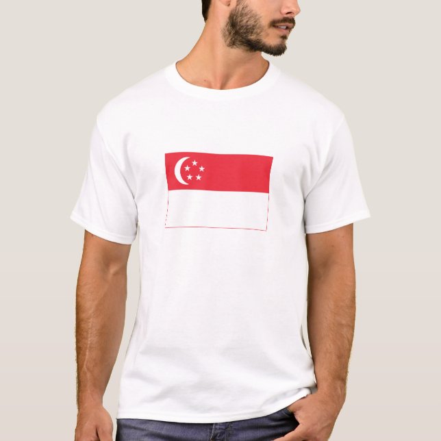 Singapores flagga t shirt (Framsida)