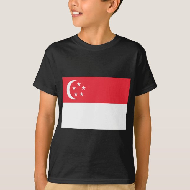 Singapores flagga t shirt (Framsida)