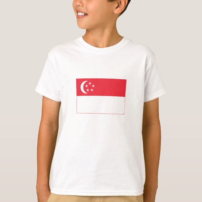 Singapores flagga t shirt (Framsida)