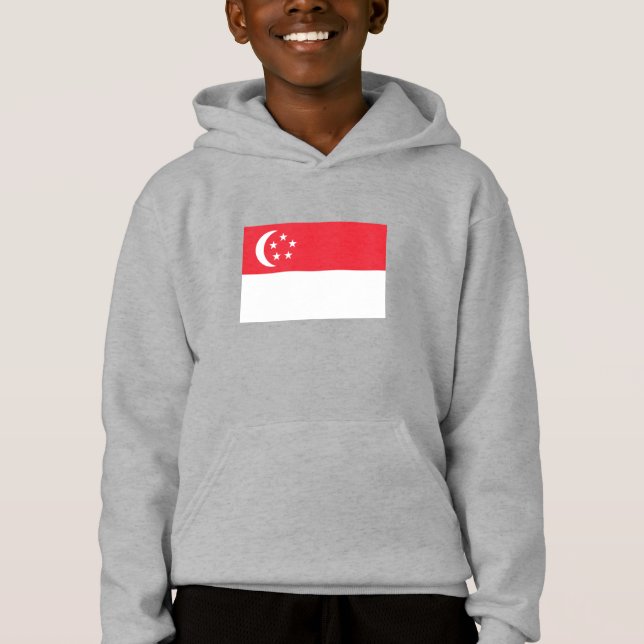 Singapores flagga t shirt (Framsida)