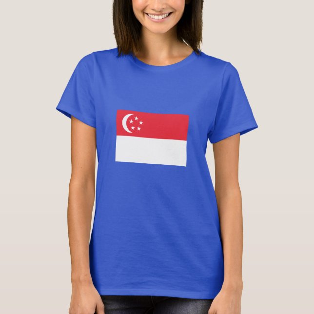 Singapores flagga t shirt (Framsida)