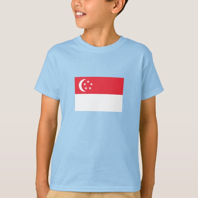 Singapores flagga t shirt (Framsida)