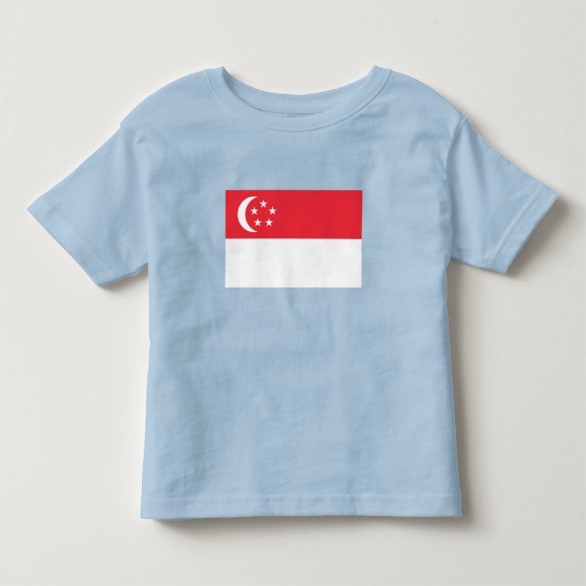 Singapores flagga t shirt (Framsida)