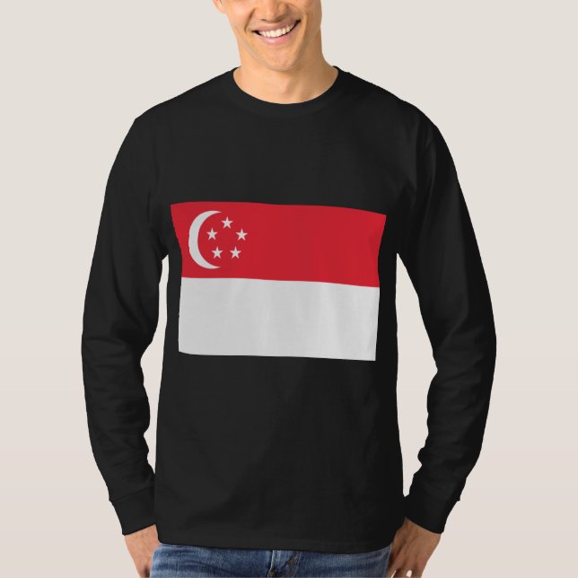 Singapores flagga t shirt (Framsida)