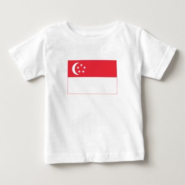 Singapores flagga t shirt (Framsida)