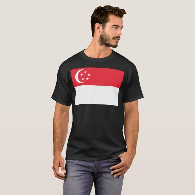Singapores flagga t shirt (Hel framsida)