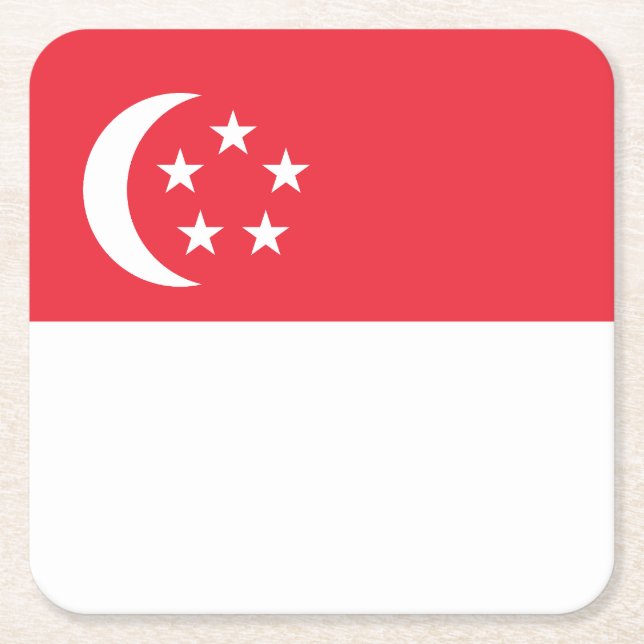 Singapores flagga underlägg papper kvadrat (Framsidan)