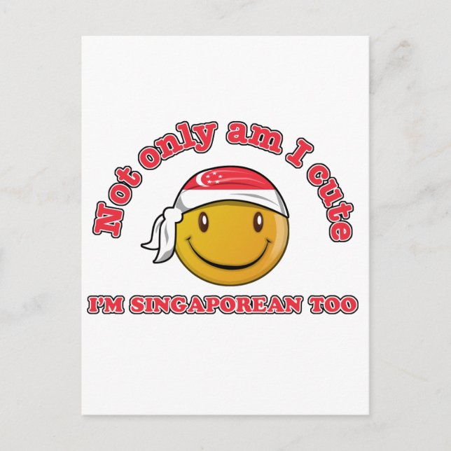 Singapores flagga vykort (Framsida)