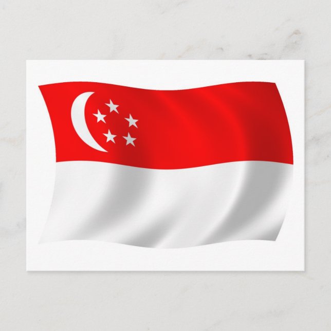Singapores flagga vykort (Framsida)
