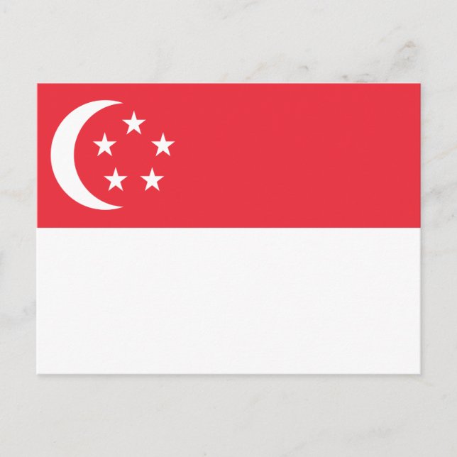 Singapores flagga vykort (Framsida)