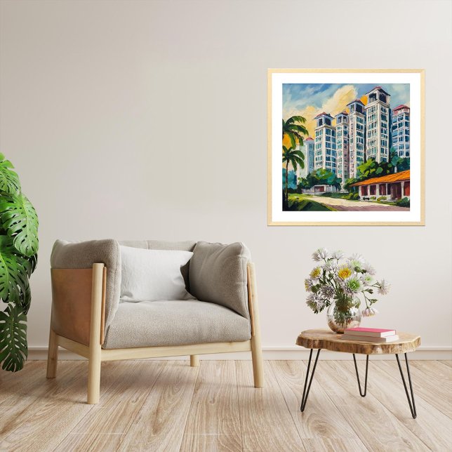 Singapores HDB Gods - Kanvastrycket Stretched Canvastryck (Singapore HDB Estate Painting.
Artist: Roger Smith)