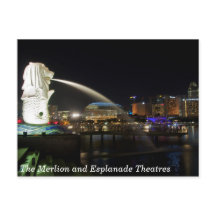 Singapores Merlion och Esplanade Theaters