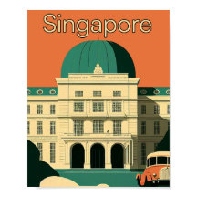 Singapores minimalistiska Vintage resor Poster