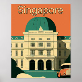 Singapores minimalistiska Vintage resor Poster