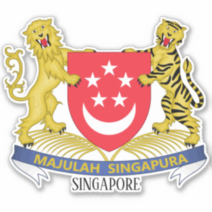 Singapores nationella Jacka i Arm Patriotic Klistermärken