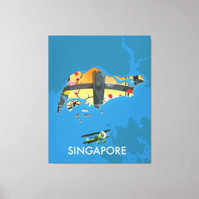 Singapores resa karta canvastryck (Framsida)