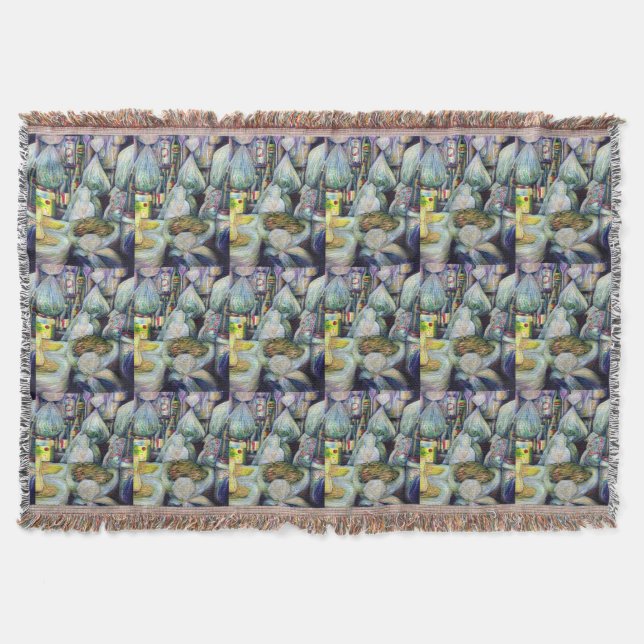 Singapores sönderdelade blommor mysfilt (Framsidan)