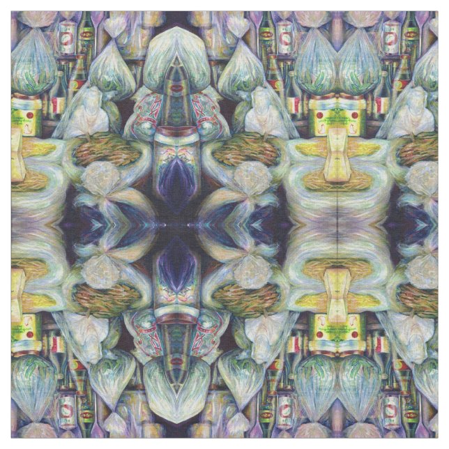 Singapores sönderdelade blommor tyg (Provkarta)