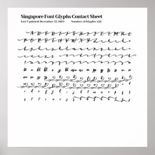 Singapores teckensnittsdiagram, kontakt Lakan Poster