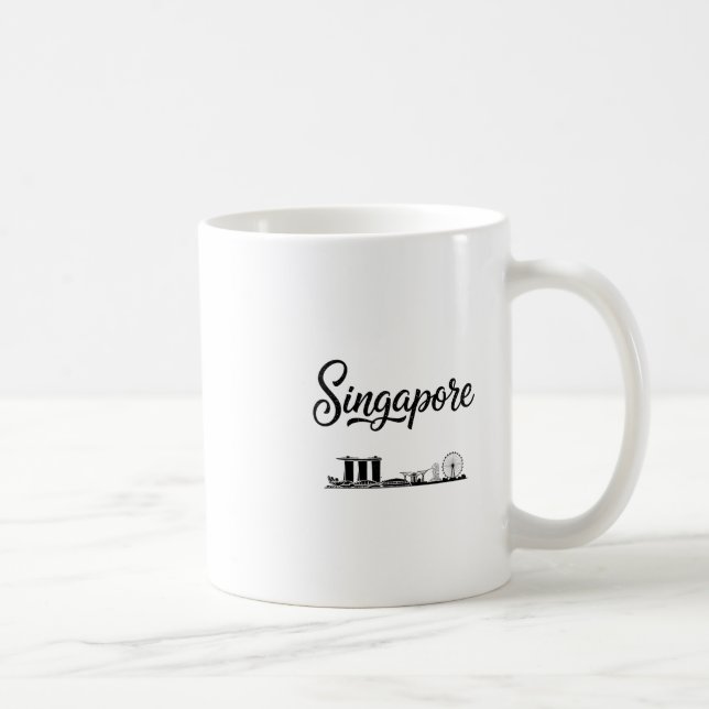 Singaporeutsikt Resa Semester Kläder  Kaffemugg (Höger)